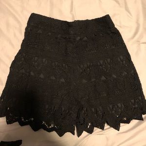 Bebe high waisted crochet shorts